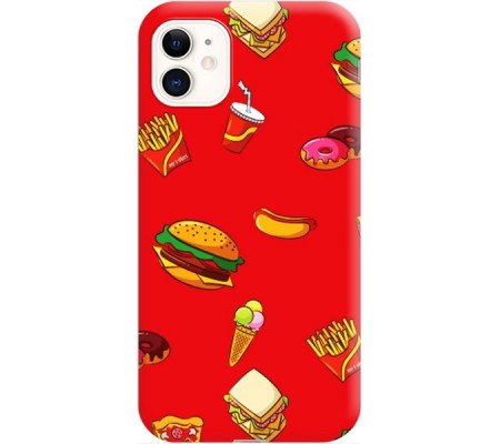 Cover Apple iPhone 11 FAST FOOD LOVER Black Border