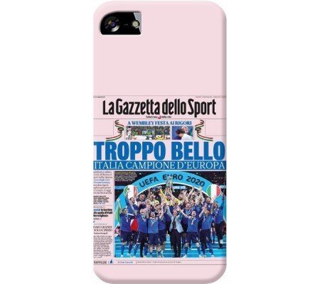 Cover Apple iPhone 5 CAMPIONI D'EUROPA 2020 GAZZETTA ITALIACOMING HOME ITALIA Trasparent Border