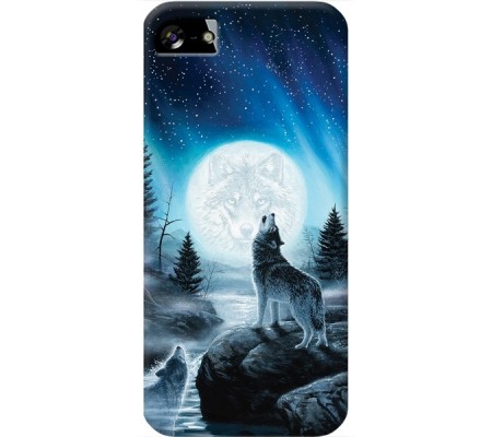Cover Apple iPhone 5 WOLF Black Border