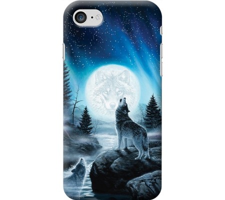 Cover Apple iPhone 7 WOLF Black Border