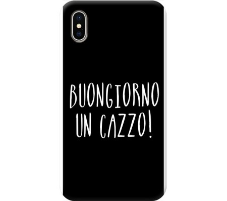 Cover Apple iPhone X BUONGIORNO UN CAZZO Black Border