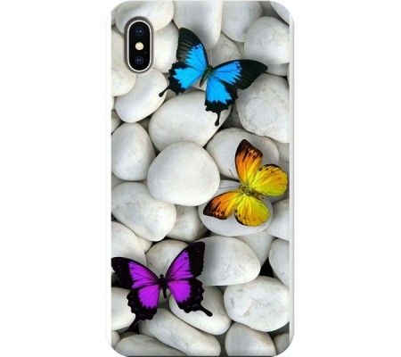 Cover Apple iPhone X BUTTERFLY Trasparent Border