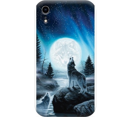 Cover Apple iPhone XR WOLF Black Border