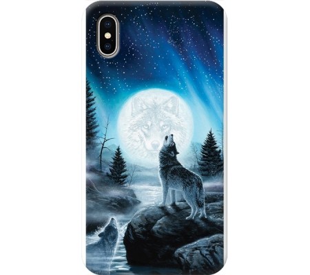 Cover Apple iPhone XS WOLF Black Border