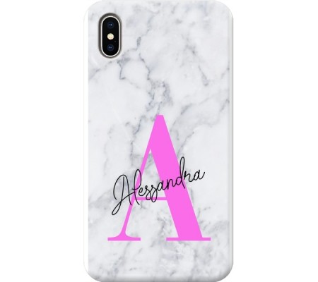 Cover Apple iPhone XS max LETTERA MAIUSCOLA E NOME (Write the name in the notes field when ordering) Trasparent Border