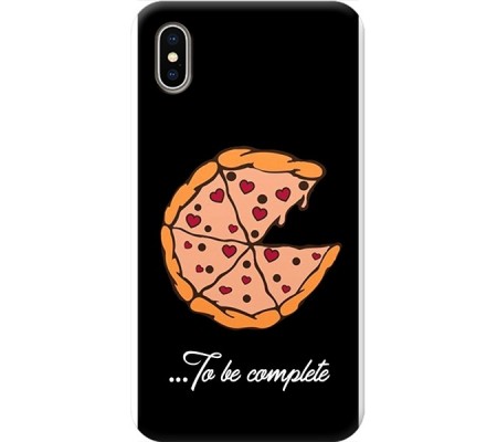 Cover Apple iPhone XS max PIZZA TO BE COMPLETE Black Border