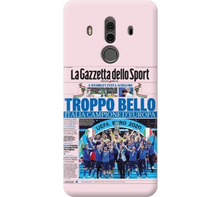 Cover Huawei Mate 10 Pro CAMPIONI D'EUROPA 2020 GAZZETTA ITALIACOMING HOME ITALIA Black Border