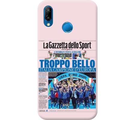 Cover Huawei P20 LITE CAMPIONI D'EUROPA 2020 GAZZETTA ITALIACOMING HOME ITALIA Black Border