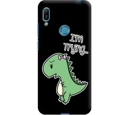 Cover Huawei Y6S 2020 TREX DINOSAURO IM TRYING Trasparent Border
