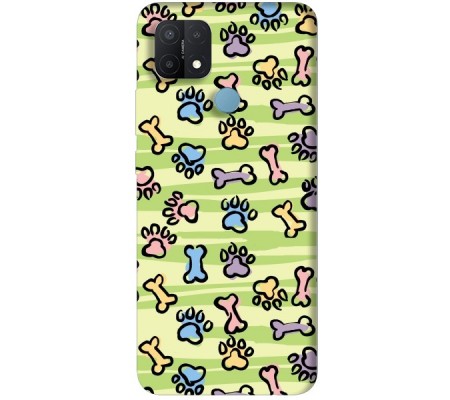 Cover Oppo A15 DOG PAW Trasparent Border