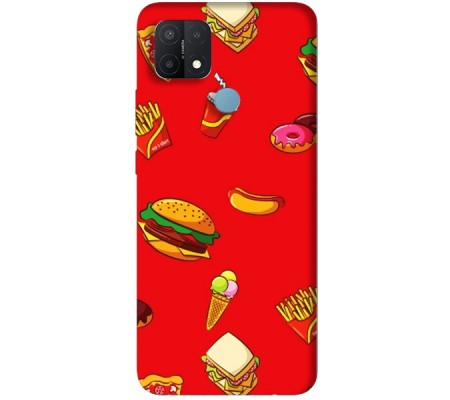 Cover Oppo A15 FAST FOOD LOVER Black Border