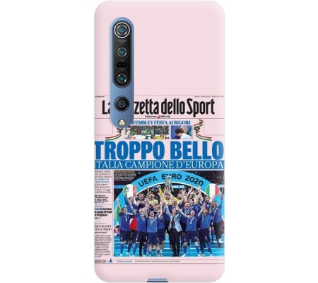 Cover Xiaomi Mi 10 CAMPIONI D'EUROPA 2020 GAZZETTA ITALIACOMING HOME ITALIA Trasparent Border